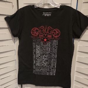 Black Bedazzled Grand Ole Opry T Shirt Size Medium